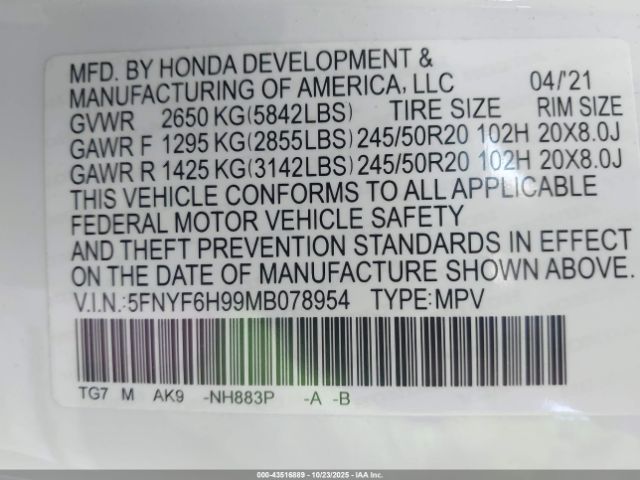 Honda Pilot Awd Touring 8 Passenger Image 7